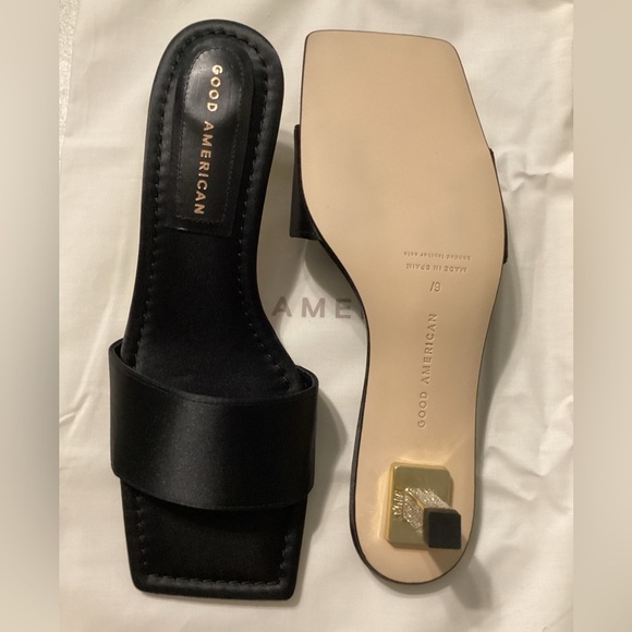 Good American Kickstand Slide Sandal‎ Mules Black Size 6.5 GA117K-X - Picture 5 of 8